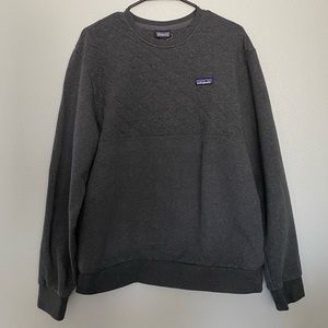 Men’s Patagonia Organic Cotton Quilt Crewneck Sweatshirt, Medium, Forge Grey